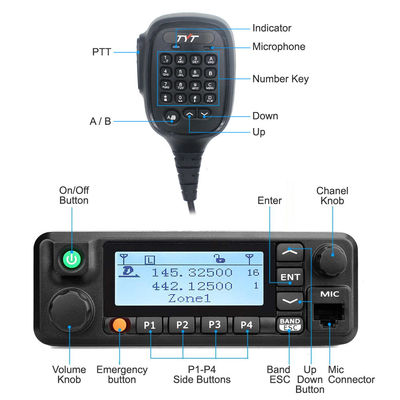 1000 каналов Цифровое мобильное радио VHF UHF 50W Высокомощный радиопереводчик TYT MD-9600