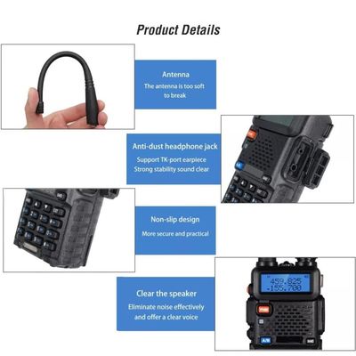 CE FCC RoHs Сертифицированный портативный Bf UV-5R Двухдиапазонный радио VHF UHF для ресторанов