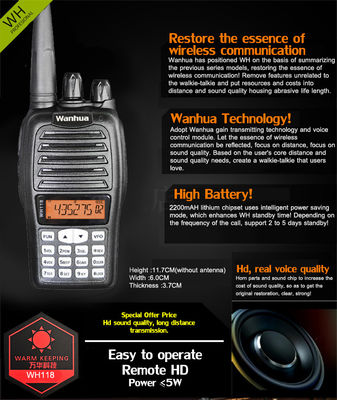 OEM настраивать радиопередатчик типа 4G POC WH118 цифровое радио черное UHF VHF профессиональный