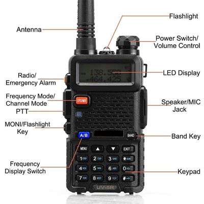 UHF/VHF портативный цифровой интерком наружного радио 5W 136-174 MHz/400-470 MHz