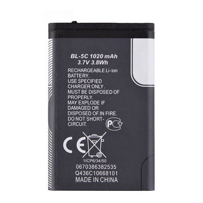 BL-5C Liion Мобильные батареи для Nokia 6600 6230 3650 E50 N70 1100 6268 E70 3.7V 1020mAh
