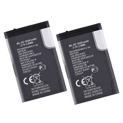 BL-5C Liion Мобильные батареи для Nokia 6600 6230 3650 E50 N70 1100 6268 E70 3.7V 1020mAh