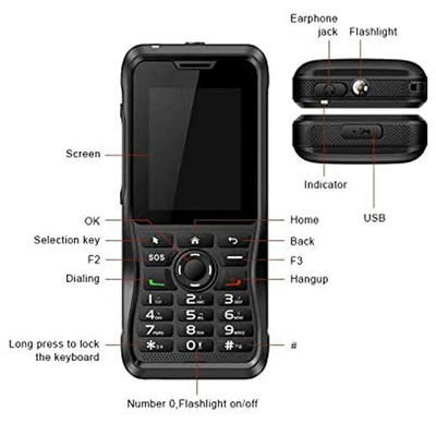 Сеть 4G Двухстороннее радио Zello T310 Прочный 4G Poc Мобильный телефон с 2,4 дюймовой маленькой клавиатурой