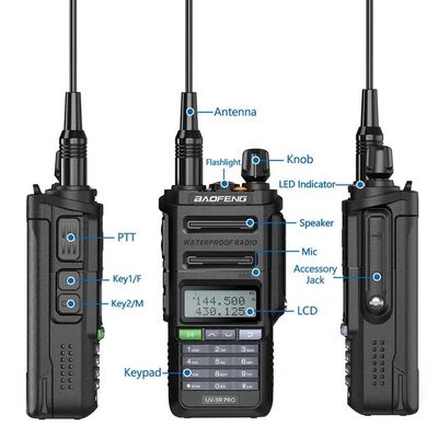 GMRS Walkie Talkie Type Baofeng UV-9R PRO водонепроницаемый IP68 Дальний радиосвязь UHF/VHF