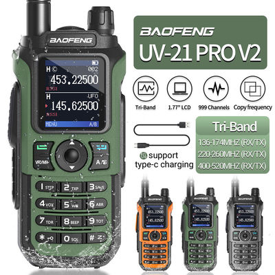 Дальний диапазон Baofeng UV-21 Pro Walkie Talkie с 999 CHS интеркомом и двойной частотой