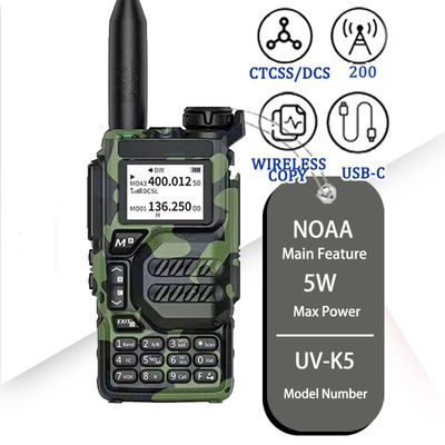 5W Quansheng UV-K5 Walkie Talkie Two Way Radio с USB-C зарядом Тип частоты VHF UHF