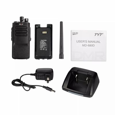 Ручной черный TYT MD-680D IP67 водонепроницаемый 10W DMR Профессиональный VHF/UHF Walkie Talkie