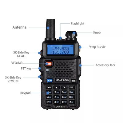 136-174MHz 400-470MHz Baofeng UV5R 8w Dual Band Walkie Talkie для приключений на открытом воздухе