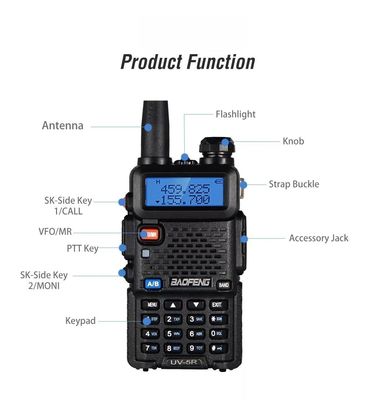 5 цветов Vhf Walkie Talkie Dual Band Digital Baofeng Uv-5r Двухстороннее радио для гам радио