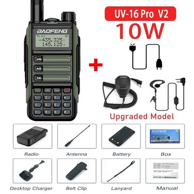 2024 BaoFeng UV-16 PRO высокомощный TYPE-C Walkie Talkie с черным цветом и выходом 5 Вт