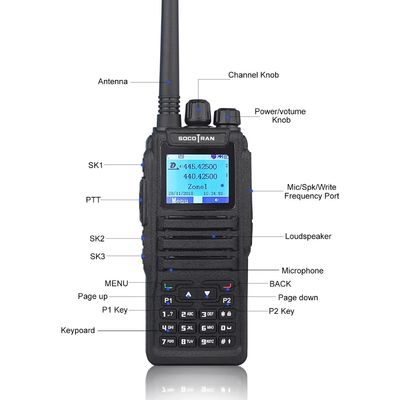 Baofeng DMR DM-1701 128 Канал хранения 136-174MHz 400-470MHz Двухстороннее радио ручной