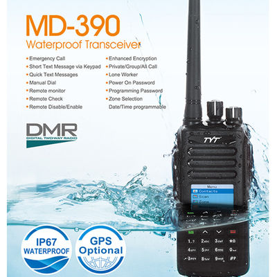 131*61*36мм TYT MD-UV390 DMR Digital Walkie Talkie IP67 водонепроницаемый передатчик VHF/UHF