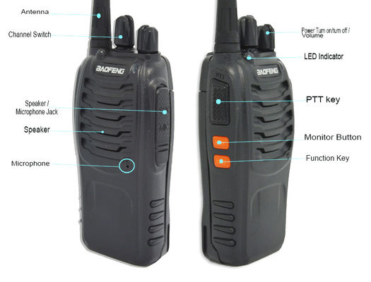 BF888S Двухстороннее радио 5W Выходная мощность 400-470MHZ Частота и стиль портативного терминала