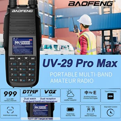 Дальний проход Walkie Talkie Baofeng UV-29L Talkie-Walkie 10W USB-C Рябковый радиопередатчик