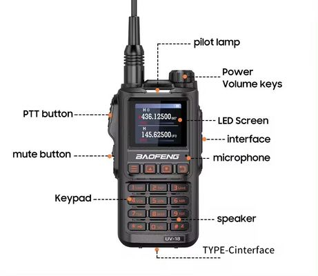 Baofeng UV18 Private Mold Quad Band Walkie Talkie для связи UHF VHF на большие расстояния