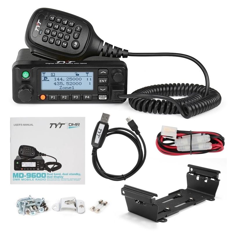 1000 каналов Цифровое мобильное радио VHF UHF 50W Высокомощный радиопереводчик TYT MD-9600